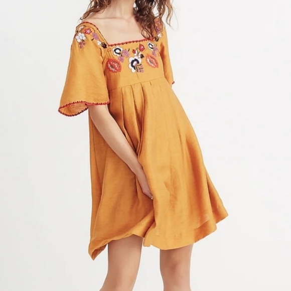 Madewell Dresses & Skirts - Madewell Embroidered Square-neck Mini Dress
